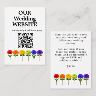 🌈  QR code Wedding Website  Flourish Together Enclosure Card