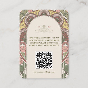 QR Code Wedding Website Info Art Nouveau Enclosure