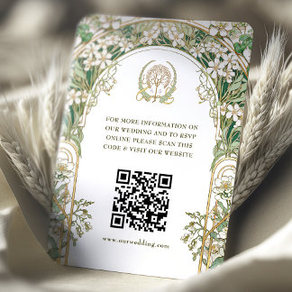 QR Code Wedding Website Info Art Nouveau Enclosure