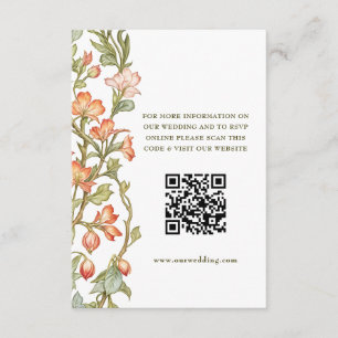 QR Code Wedding Website Info Enclosure Card