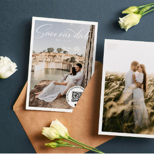 QR Code Wedding Website Photo Save the Date