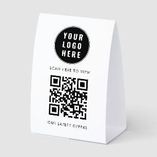 QR Code White Business Logo Scan Here
