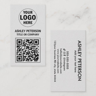 QR Code White Kraft Paper   Social Media  Business Card