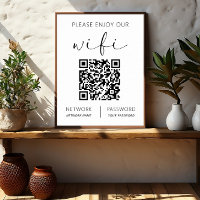 QR Code White Please Enjoy Our Wifi