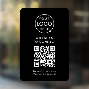 QR Code Wifi   Black Business Logo Scan to Connect