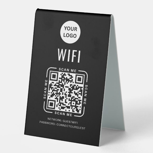 QR Code Wifi | Business Logo Scan to Connect  (Front)
