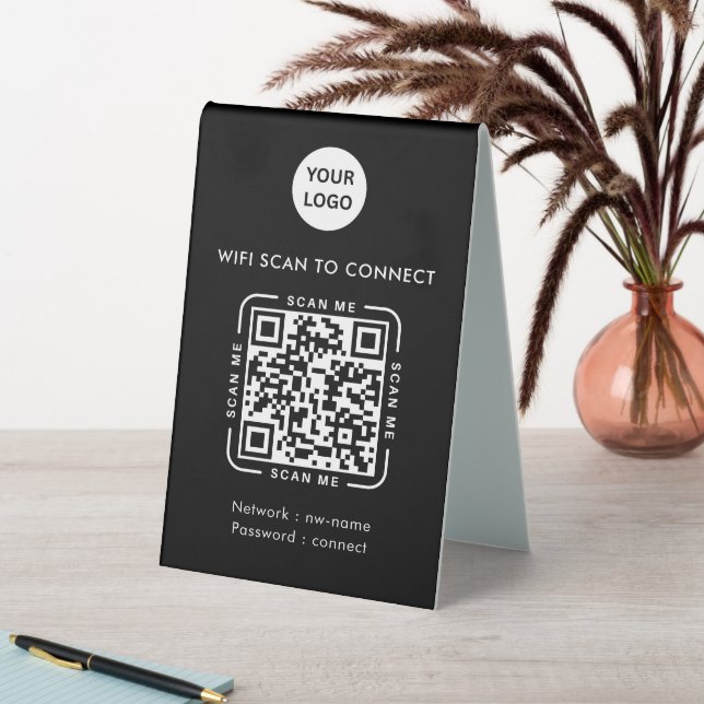 QR Code Wifi | Business Logo Scan to Connect (In SItu (Table))