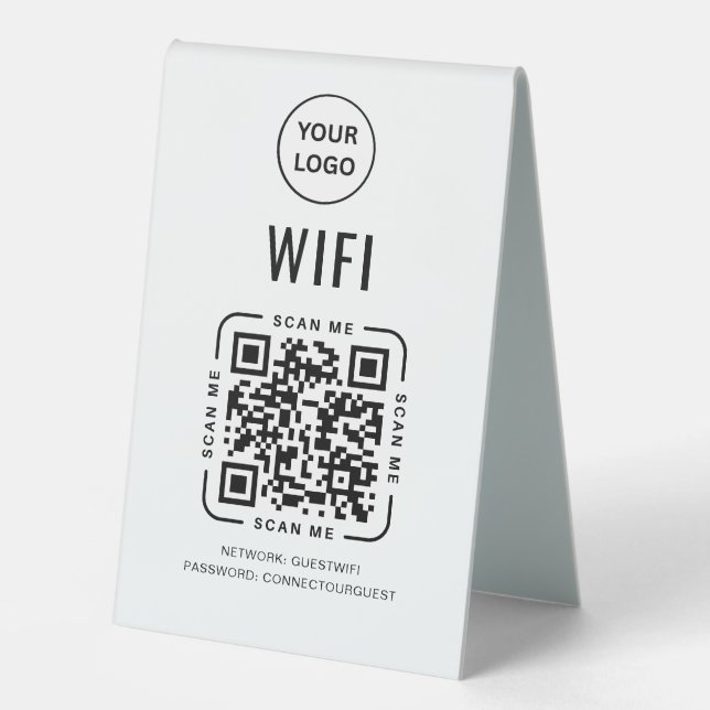 QR Code Wifi | Business Logo Scan to Connect  (Front)