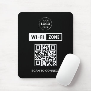 QR Code Wifi Business Logo Scan to Connect Mouse Pad