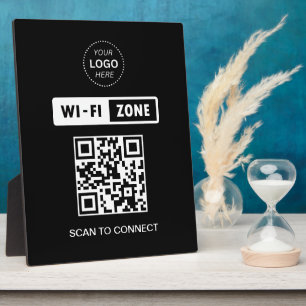 QR Code Wifi Business Logo Scan to Connect Plaque