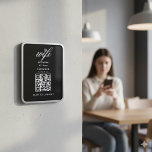 QR Code Wifi Internet Password Black Flexible Magnet<br><div class="desc">QR Code Wifi Internet Password Black Flexible Photo Magnet</div>