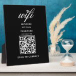 QR Code Wifi Internet Password Black Plaque<br><div class="desc">QR Code Wifi Internet Password Black Tabletop Plaque with Easel</div>