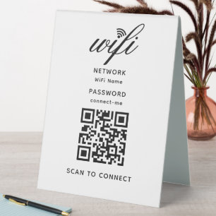 QR Code Wifi Internet Password White