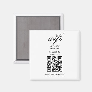 QR Code Wifi Internet Password White Magnet