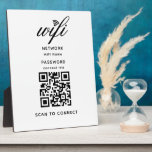 QR Code Wifi Internet Password White Plaque<br><div class="desc">QR Code Wifi Internet Password White Tabletop Plaque with Easel</div>