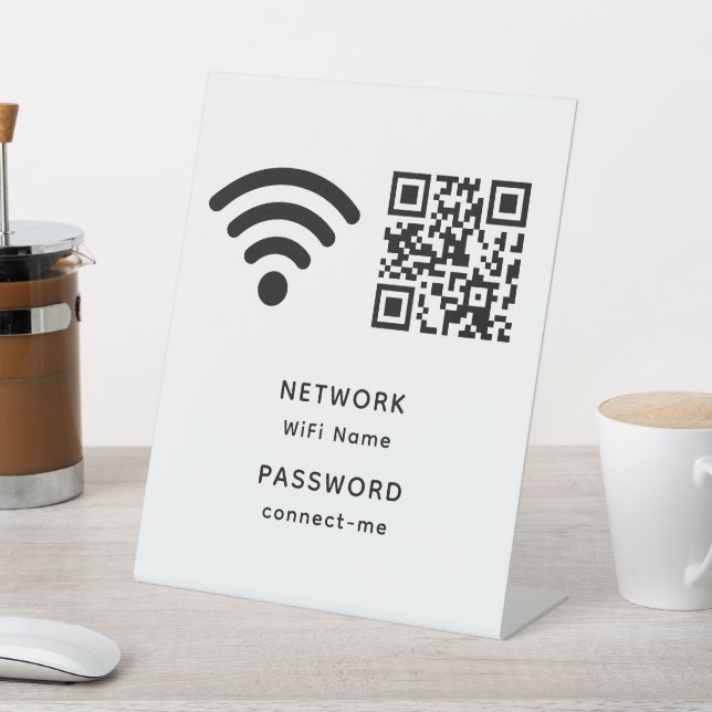 QR Code Wifi Password and Network Personalised  Pedestal Sign (In SItu)