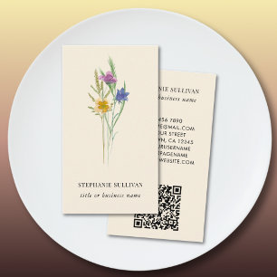 QR Code Wildflower Professional Business Card