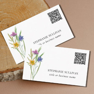 QR Code Wildflower Professional Business Card