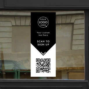 QR Code Window Cling   Business Black Vinyl Decal