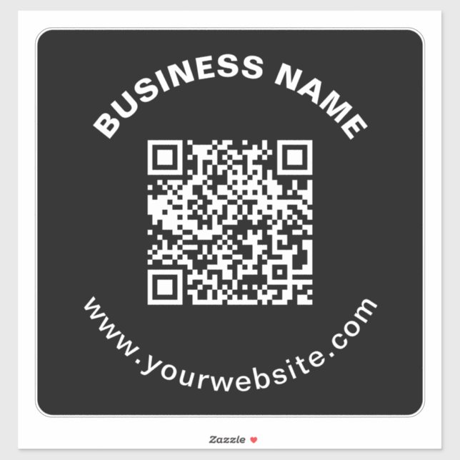 QR Code with Business Name Bold Circular Text (Sheet)