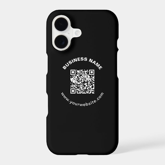 QR Code with Business Name Bold Circular Text (Back)