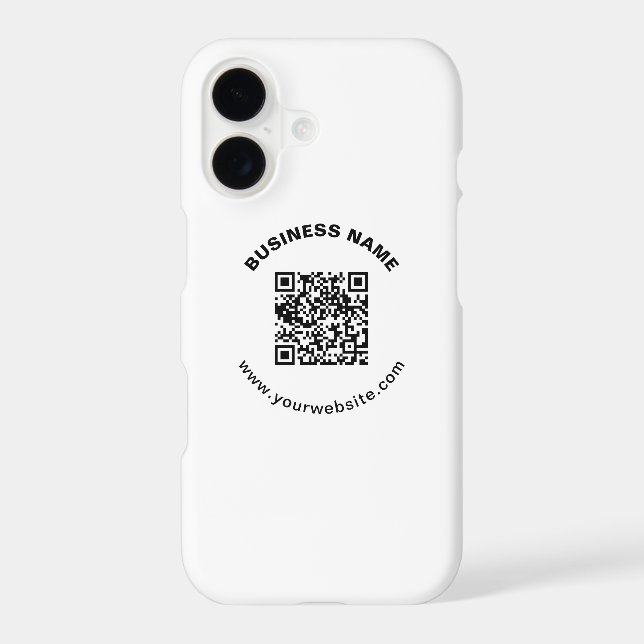QR Code with Business Name Bold Circular Text (Back)