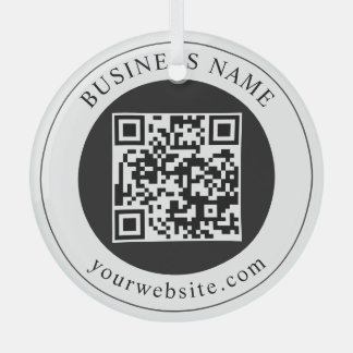 QR Code with Business Name Editable Glass Tree Decoration