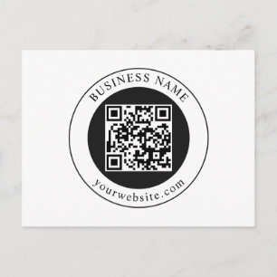 QR Code with Business Name Editable Holiday Postcard