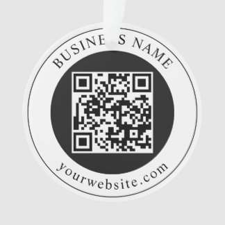 QR Code with Business Name Editable Ornament
