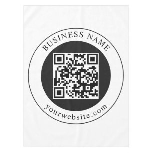 QR Code with Business Name Editable Tablecloth