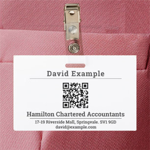 QR Code with Name & Business Badge ID Badge