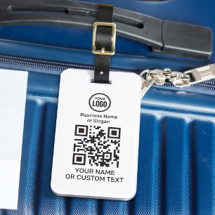 QR Code With Text And Logo Luggage Tag