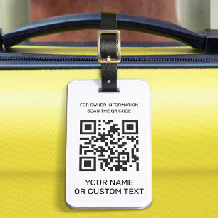 QR Code With Text Luggage Tag