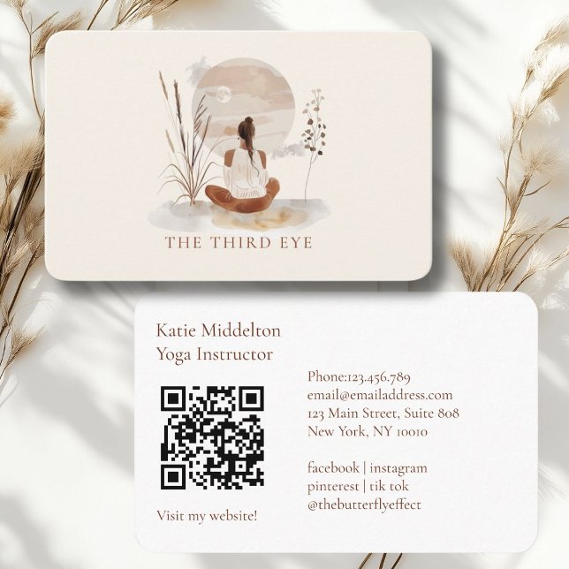 QR Code-  Yoga Reiki Wellness  Business Card (QR Code- Yoga Reiki Wellness Healthiness Wellness Business Card)
