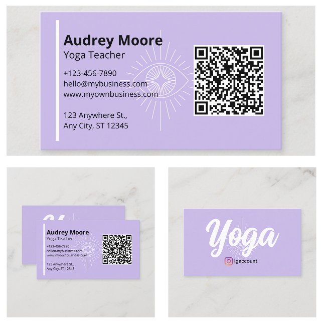 QR Code Yoga Teacher Third Eye Yoga Studio Business Card (QR Code Yoga Teacher Third Eye Yoga Studio Business Card
)