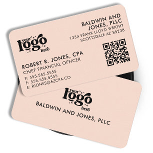 QR Code Your Logo Plain White Generic Design Business Card