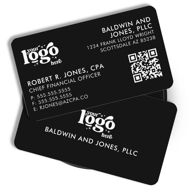 QR Code Your Logo Plain White Generic Design Business Card (Creator Uploaded)