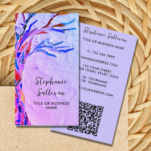 QR Code Your Profession Purple Business Card