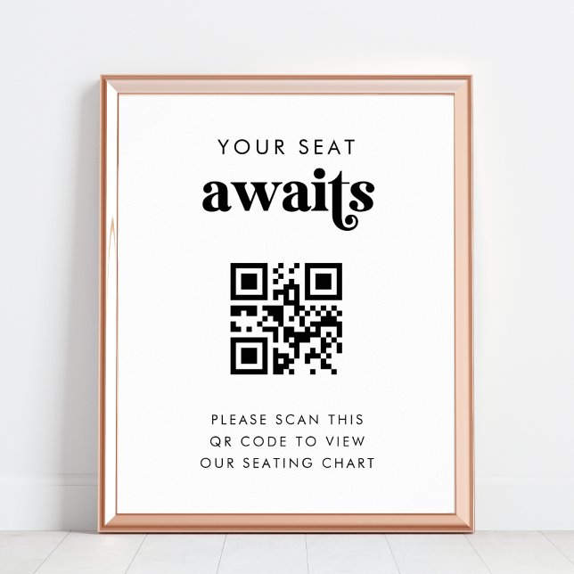 QR Code Your Seat Awaits Wedding Seating Chart (Creator Uploaded)