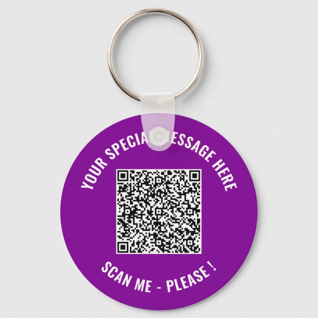 QR Code Your Special Text Surprise Gift Keychain (Front)
