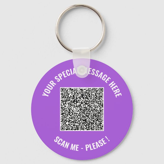 QR Code Your Surprise Message Keychain Gift  (Front)