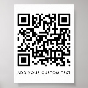 QR Code   Your Text Modern Minimalist Simple Poster