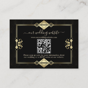 QR Elegant Art Deco 20s Casino Vegas Enclosure Card