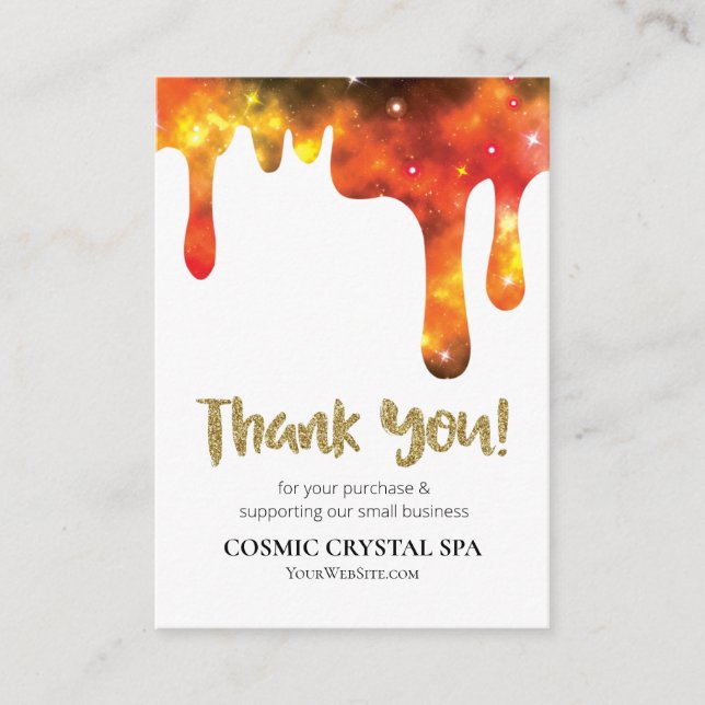 *~* QR LOGO COSMIC  DRIPS THANK YOU - Review  AP8 Enclosure Card (Front)