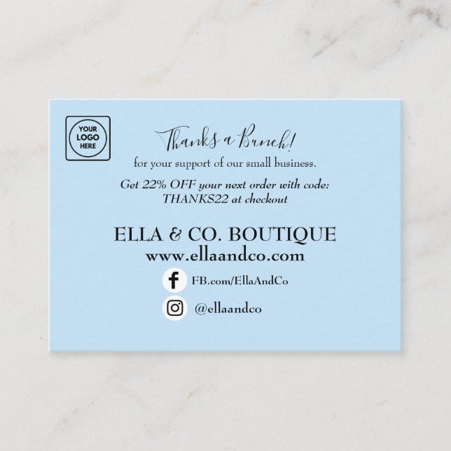 QR Logo Minimal Thank You Note Card (Front)