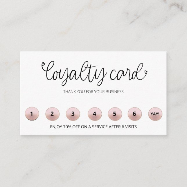 *~* QR LOGO Rewards Hearts Thank you  Loyalty Card (Front)