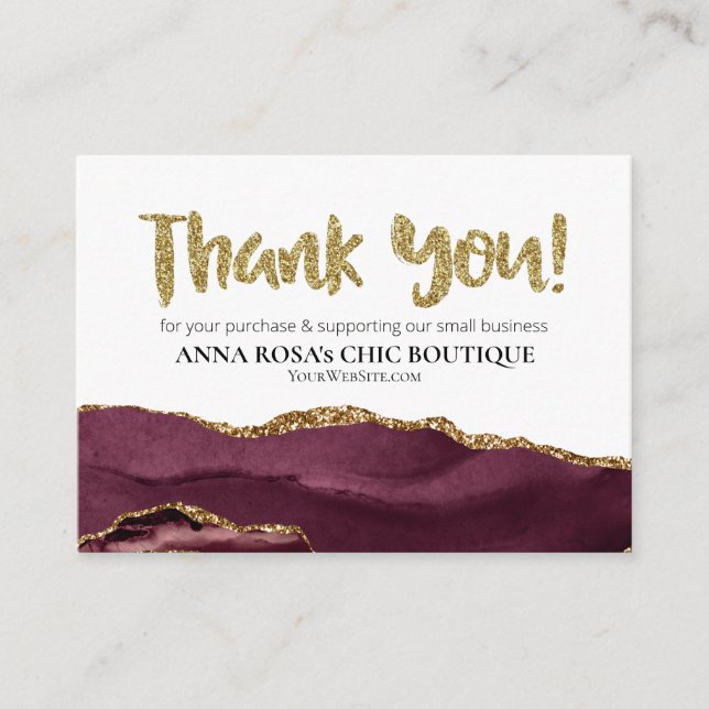 *~* QR Logo THANK YOU Review Branding AGATE AP8  Enclosure Card (Front)