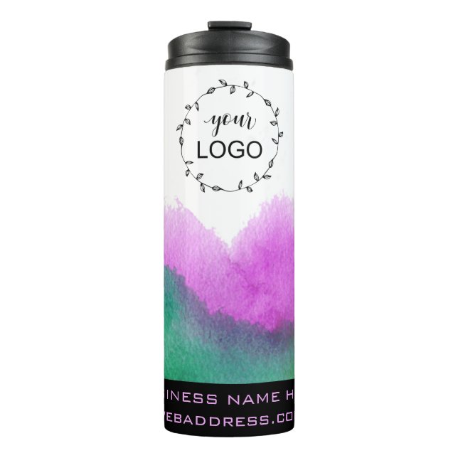 *~* QR LOGO Unicorn Rainbow Colours Chic Girly   Thermal Tumbler (Front)