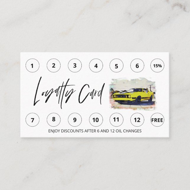 *~* QR Lube Car Wash - LOGO Auto Thank you Rewards Loyalty Card (Front)