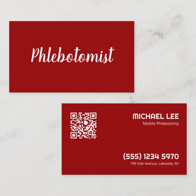 QR Phlebotomy Business Card (Front/Back)